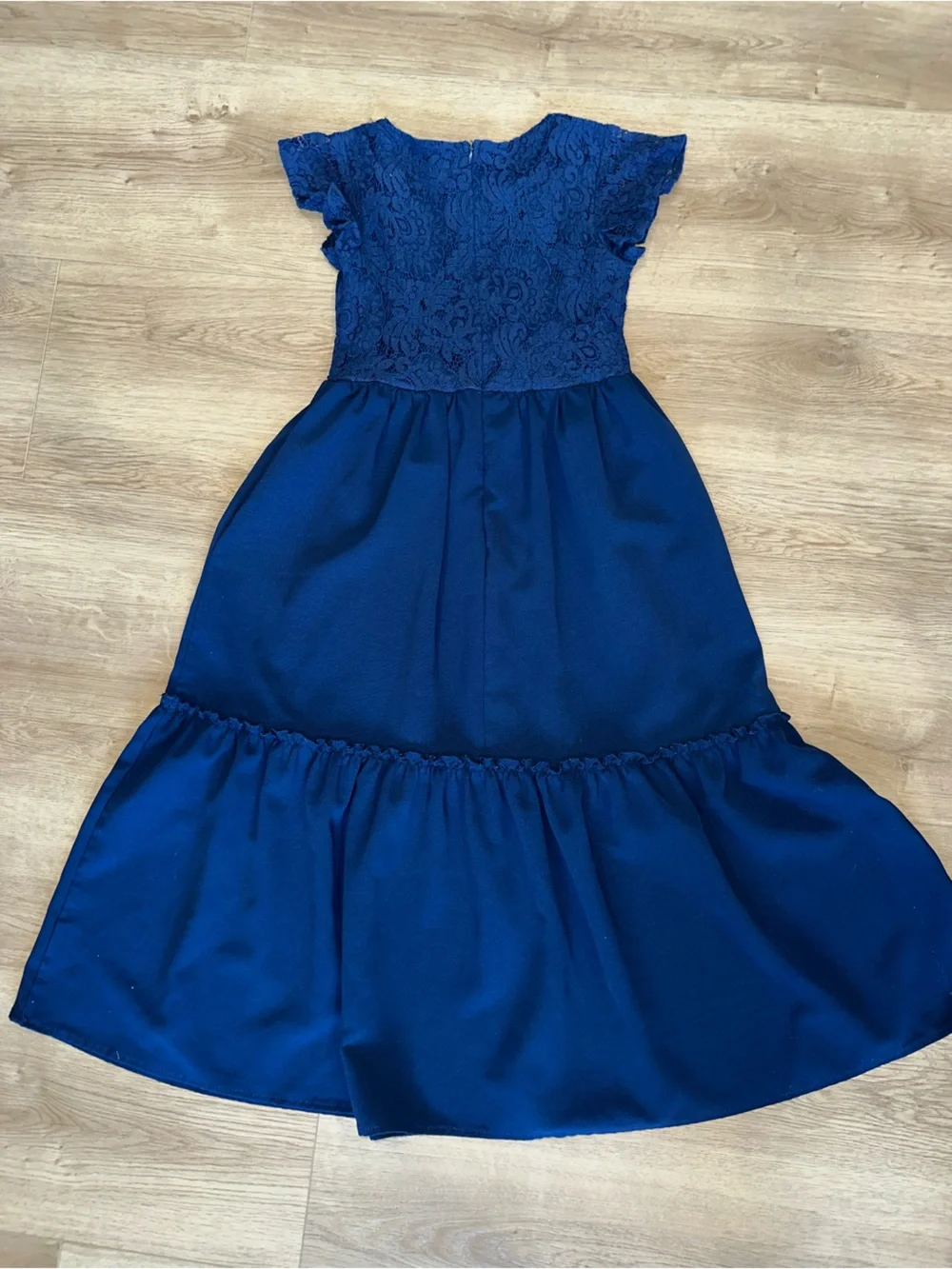 Amazon Girls Navy Blue Lace Bodice Maxi Dress